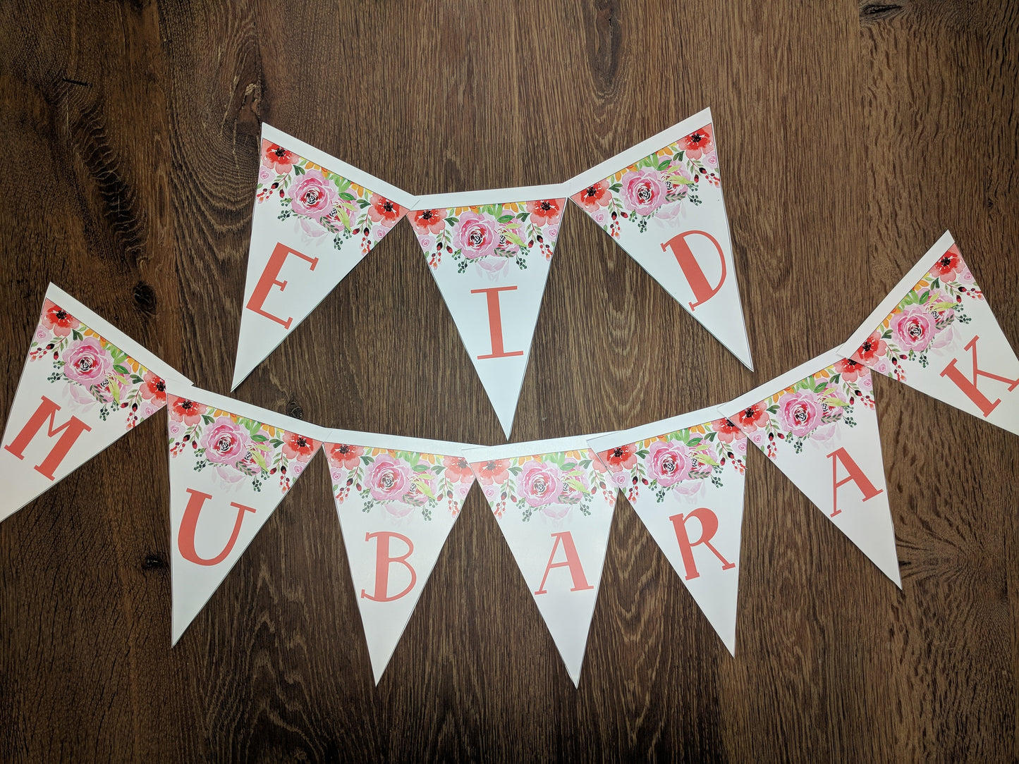 Eid Mubarak Bunting - Pink Floral