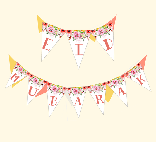 Eid Mubarak Bunting - Pink Floral